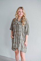 Olive Paisley Dress