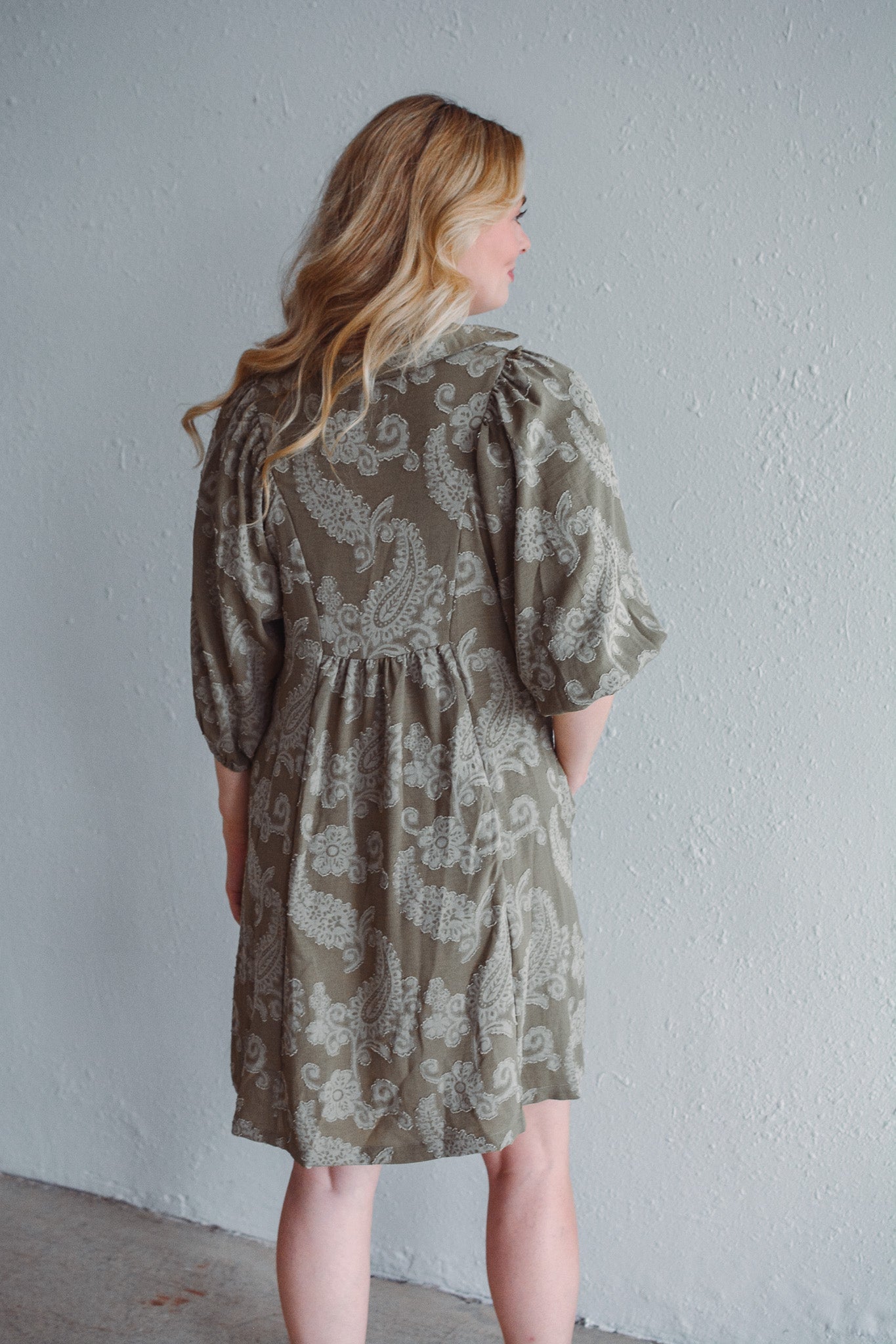 Olive Paisley Dress