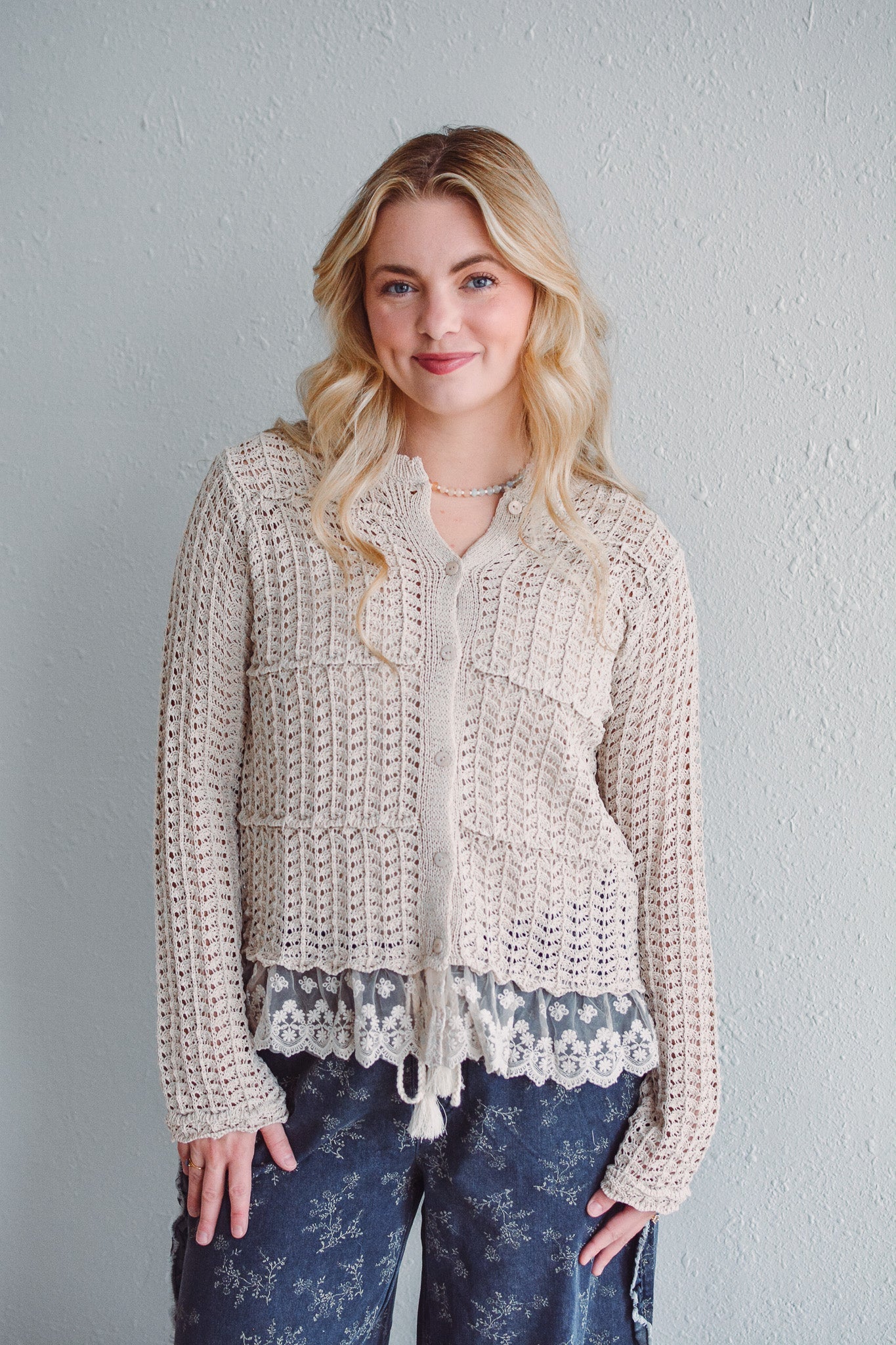 Edith Lace Knit Cardi
