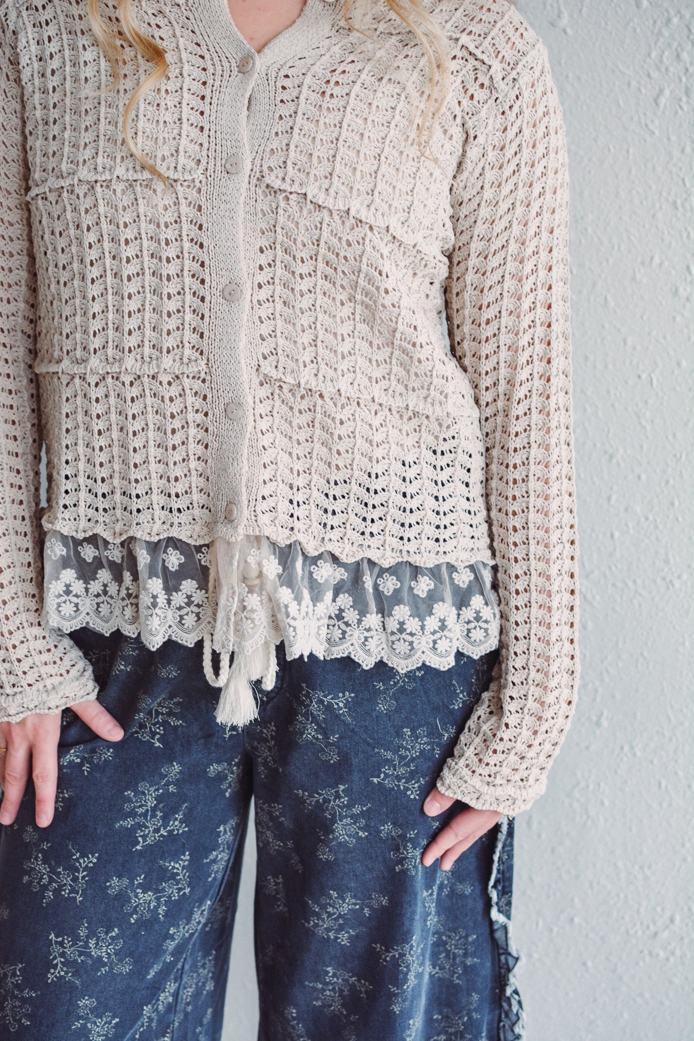 Edith Lace Knit Cardi