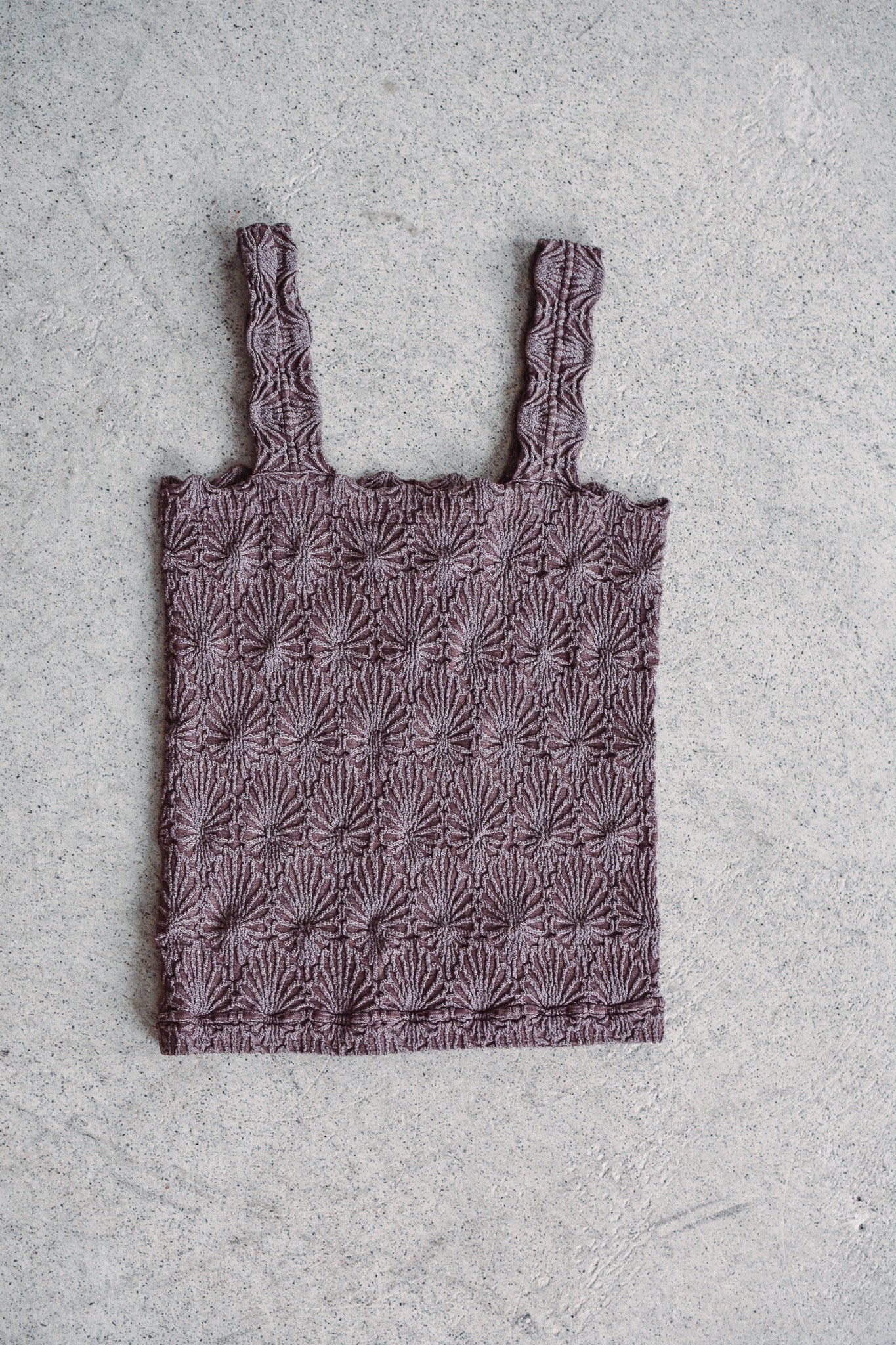 Mocha Lace Square Neck Tank