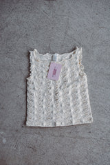 Cream Textured Edge Tank