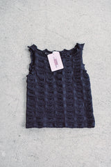 Black Textured Edge Tank