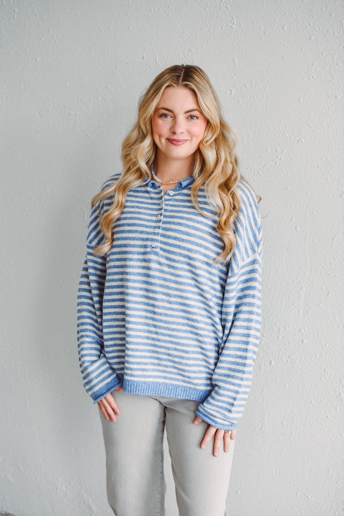 Azure Stripe Pullover