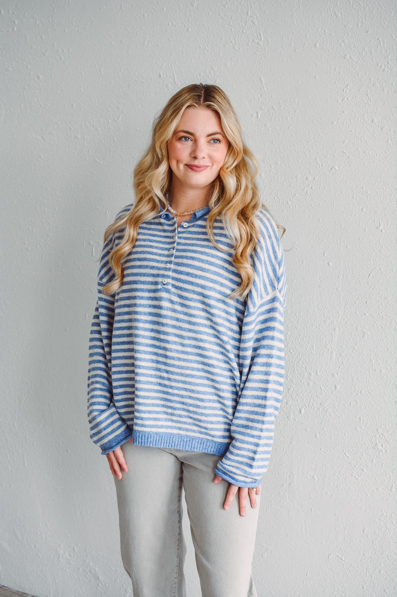 Azure Stripe Pullover