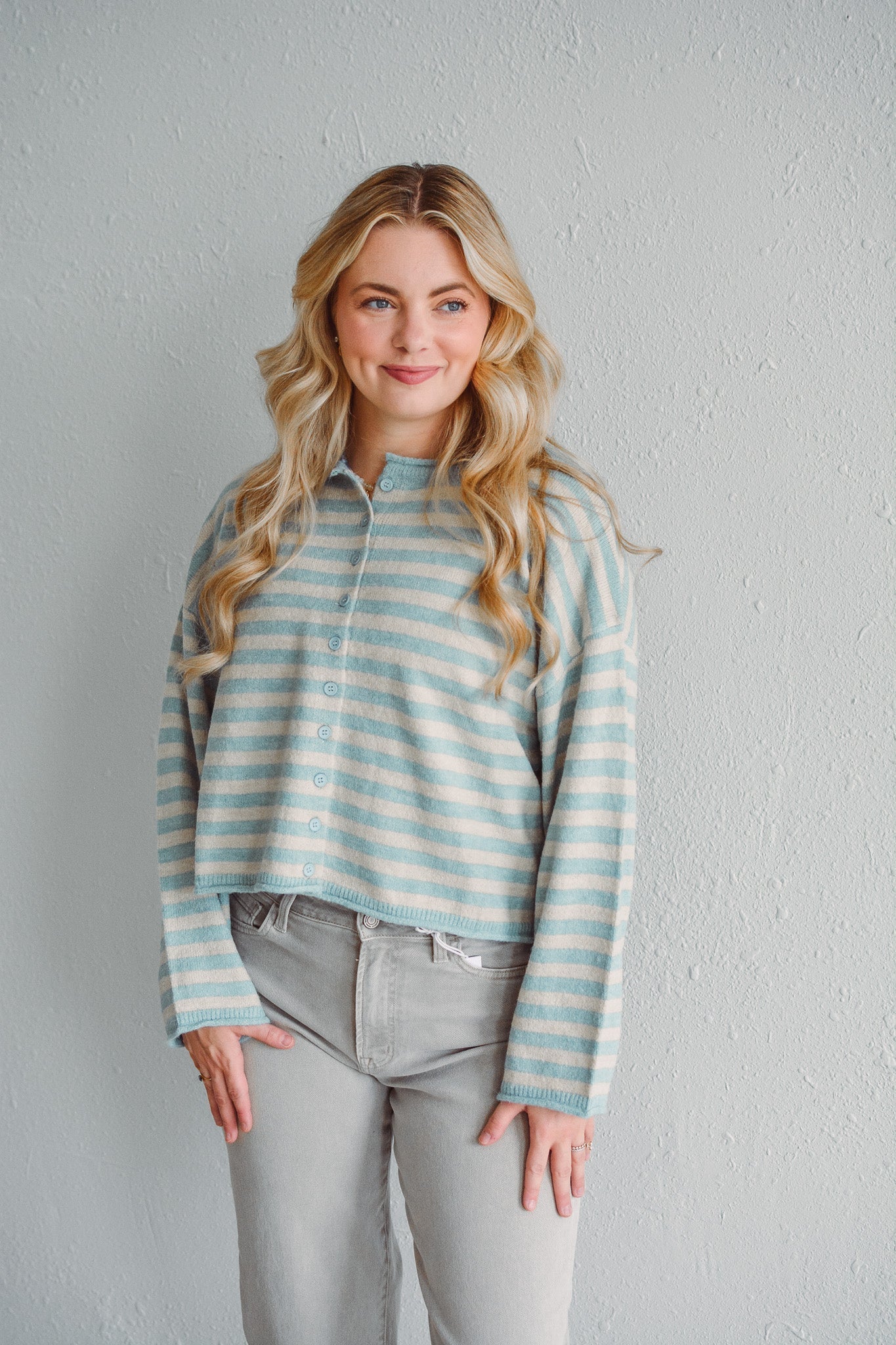 Willow Blue Stripe Cardigan