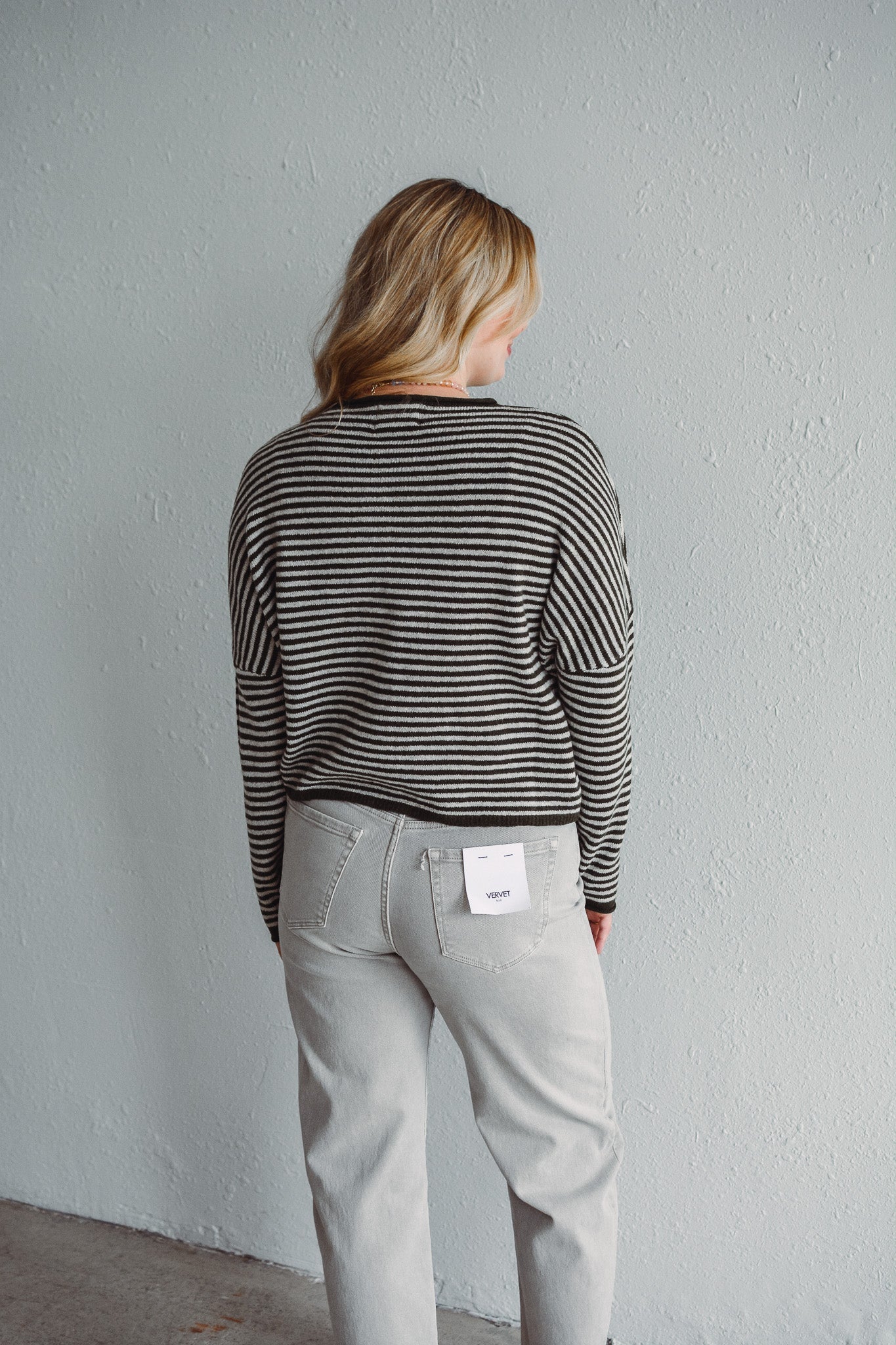 Olive Stripe Knit Cardigan