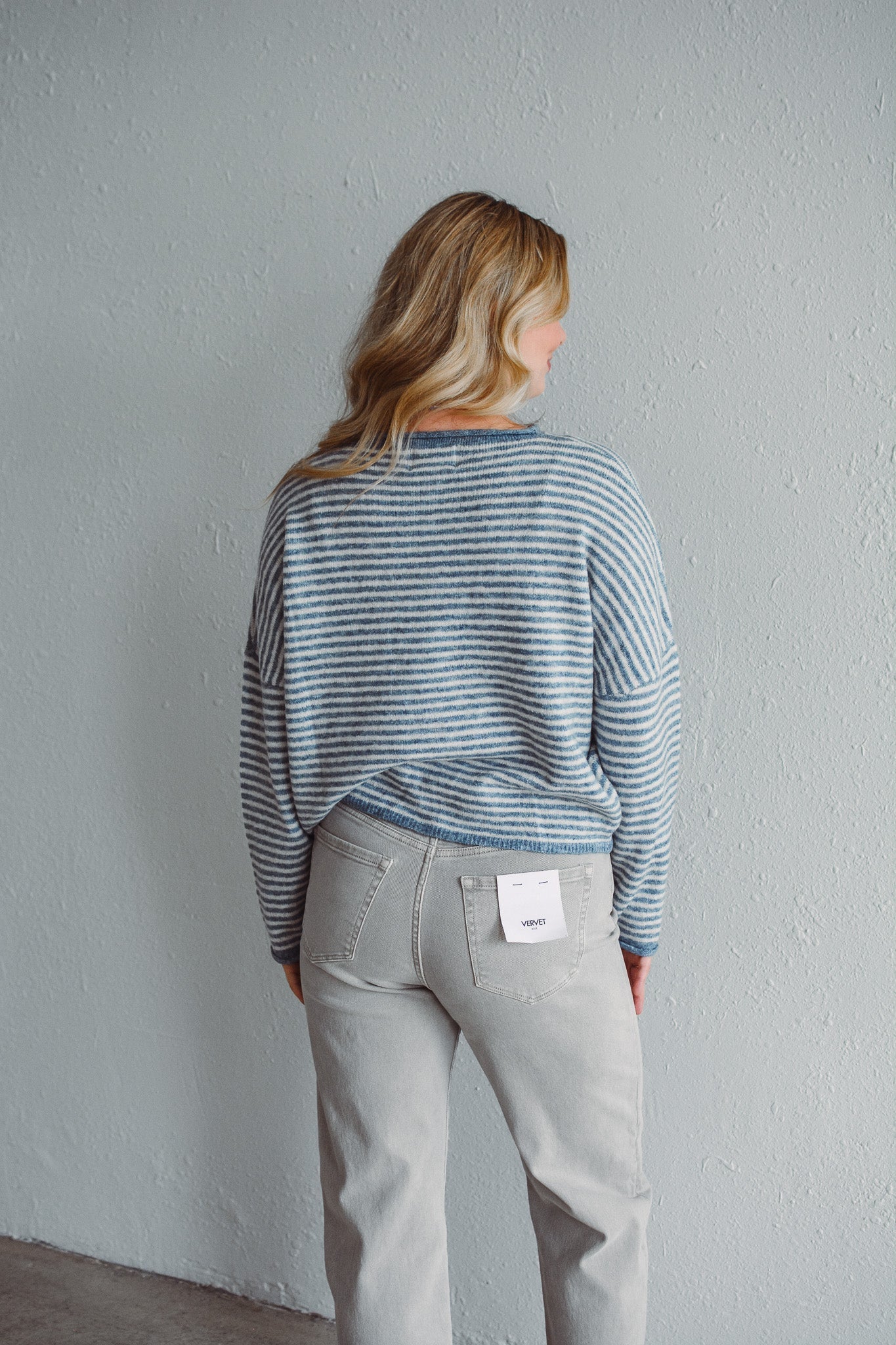 Blue Stripe Knit Cardigan