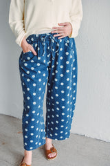 Lucy Dotted Denim Barrel Pant