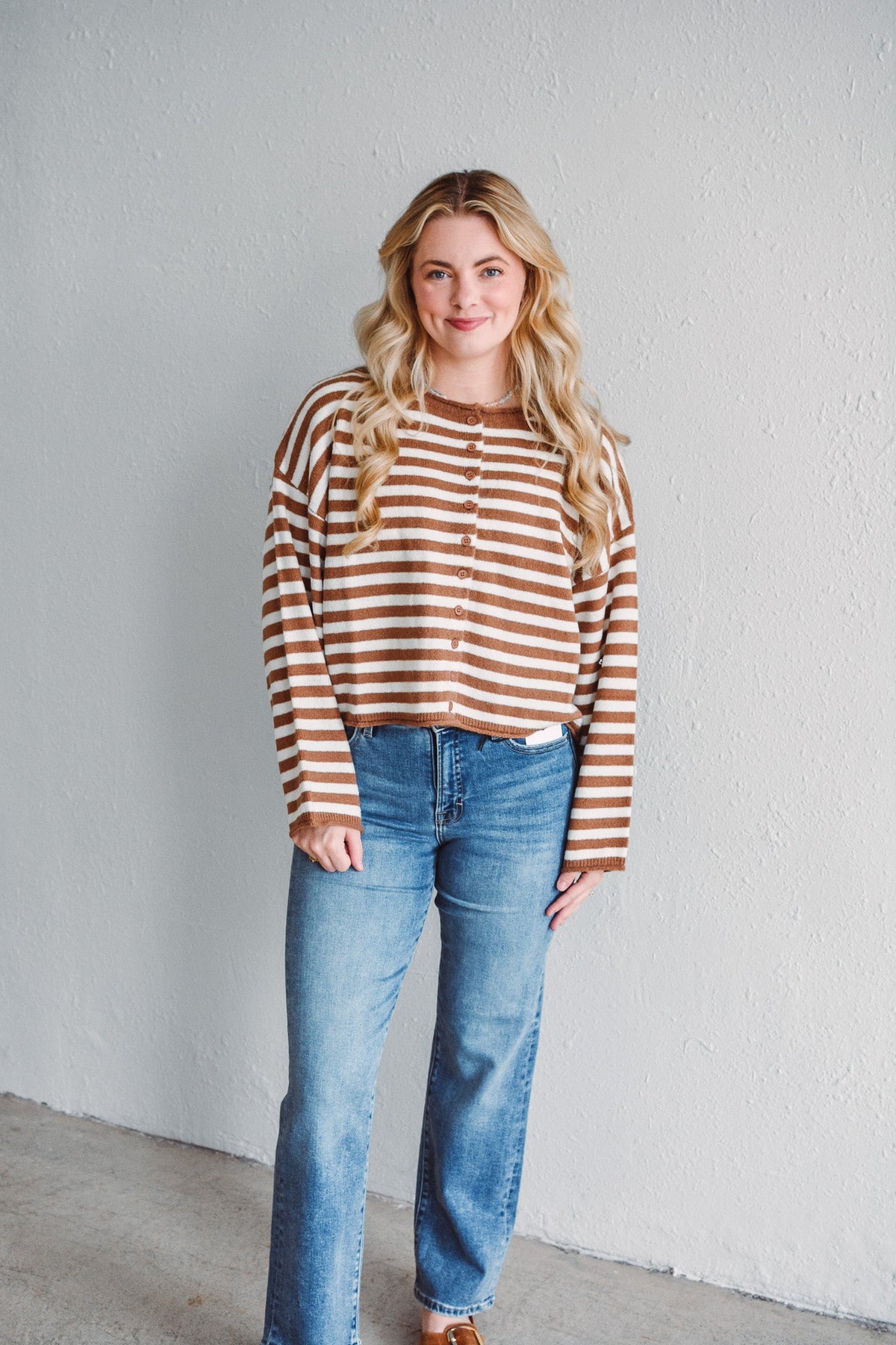 Willow Espresso Stripe Cardigan