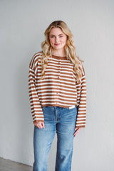 Willow Espresso Stripe Cardigan