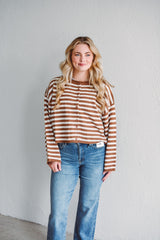 Willow Espresso Stripe Cardigan