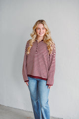 Burgundy Stripe Pullover