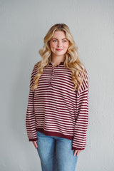 Burgundy Stripe Pullover