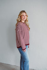 Burgundy Stripe Pullover