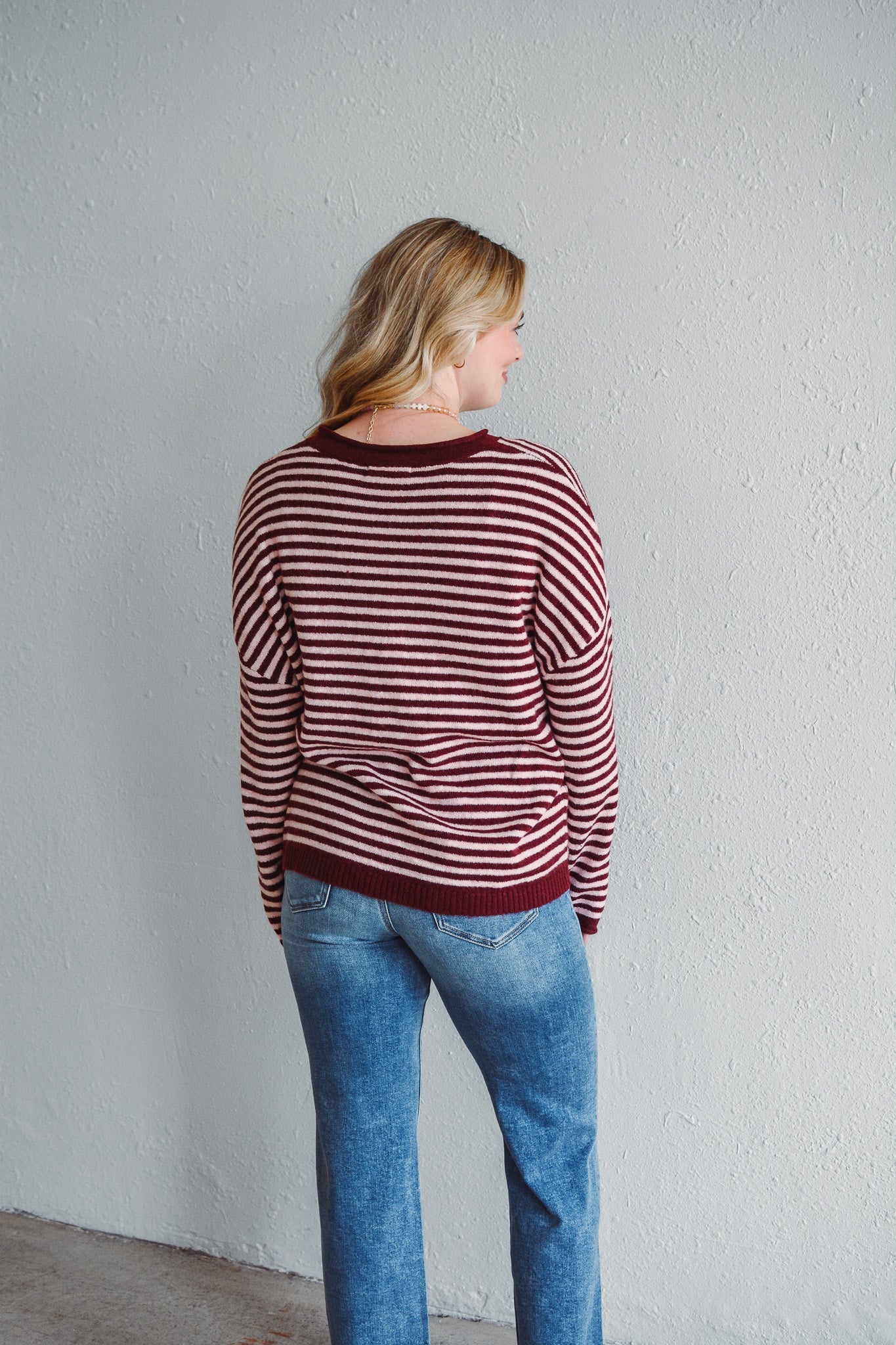 Burgundy Stripe Pullover