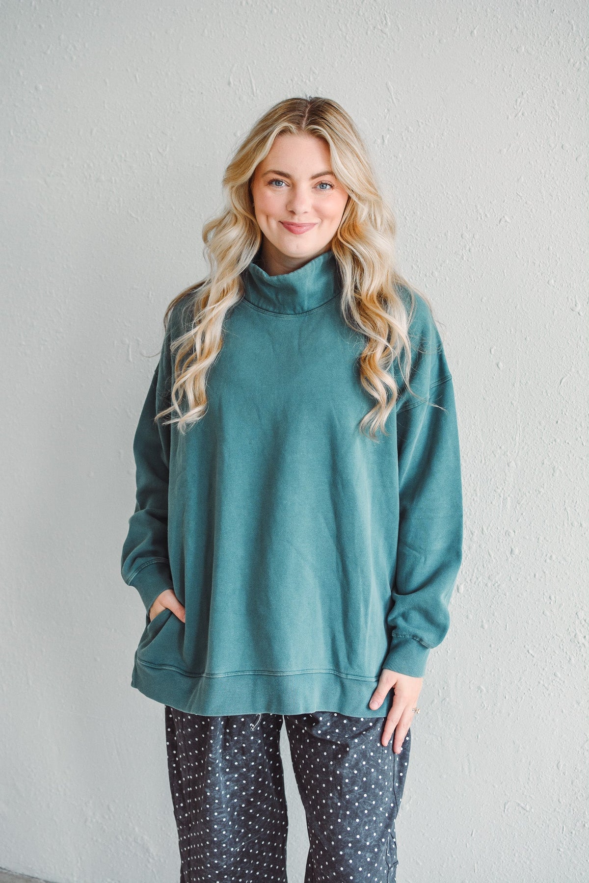 Charlie Teal Mock Neck