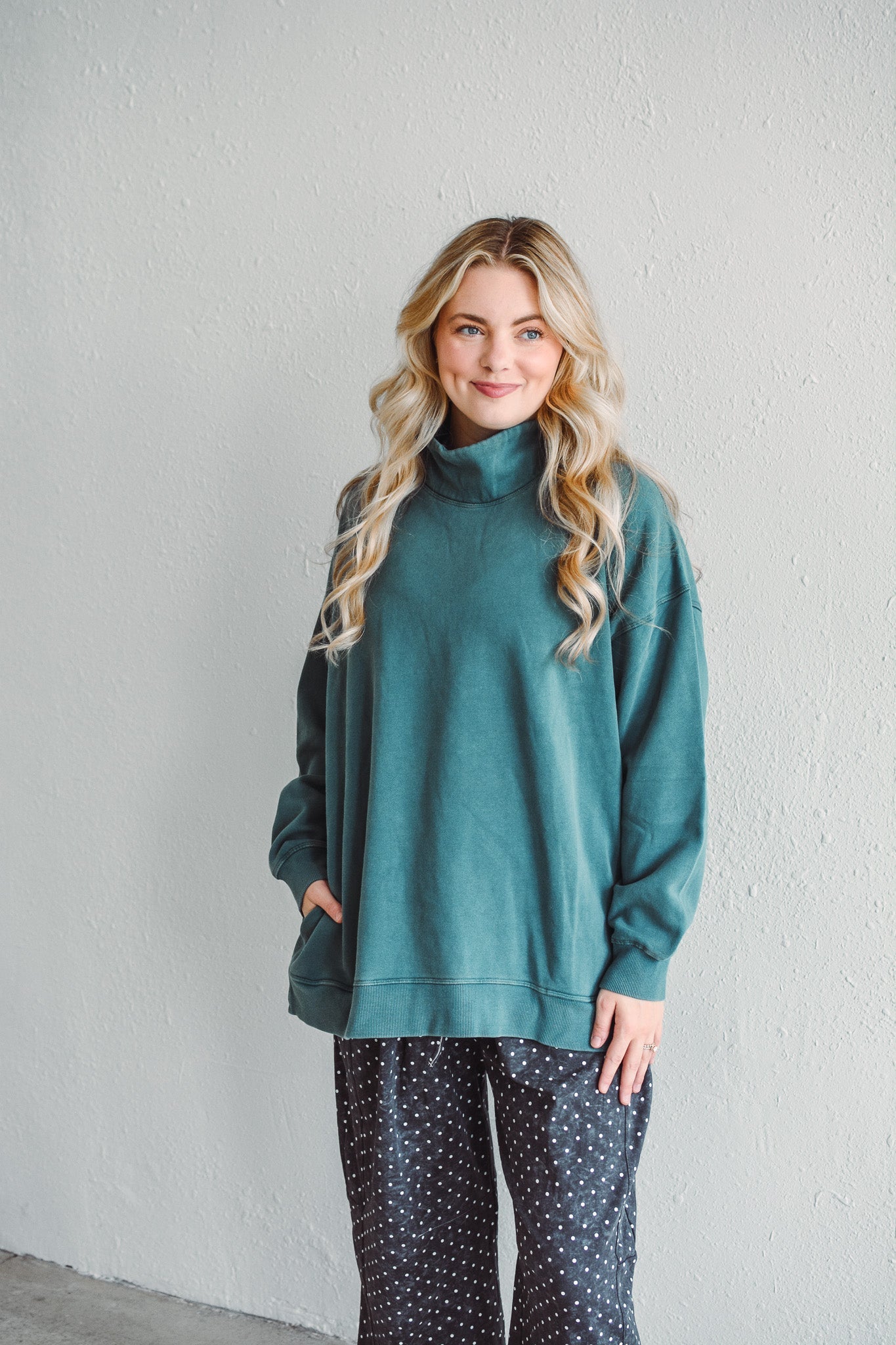 Charlie Teal Mock Neck