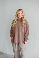 Charlie Mocha Mock Neck