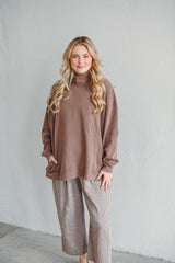 Charlie Mocha Mock Neck