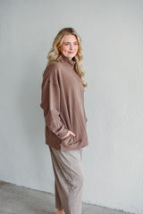 Charlie Mocha Mock Neck