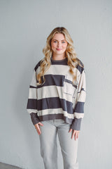 Ivory Stripe Sweatshirt