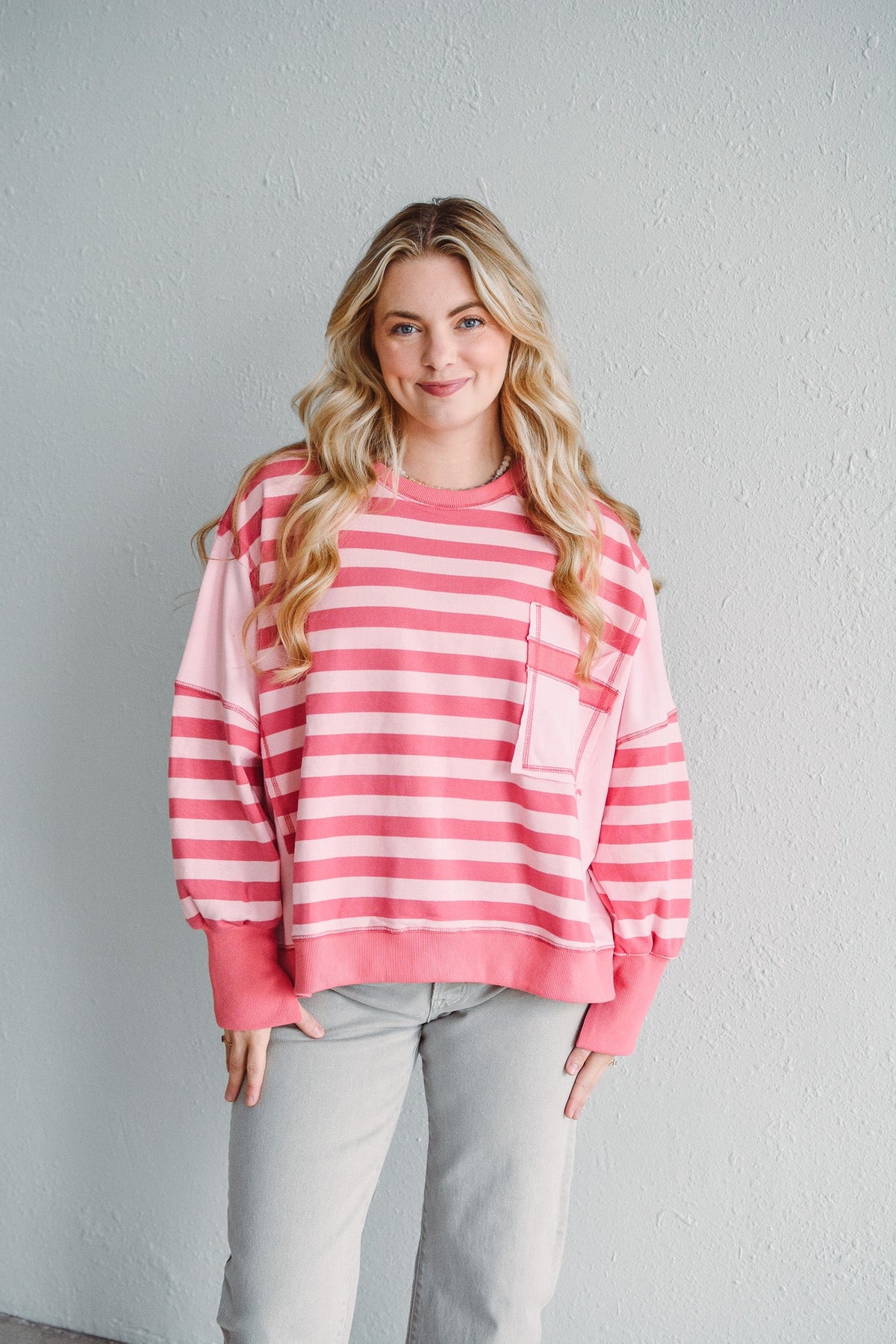 Hadley Pink Stripe Pullover