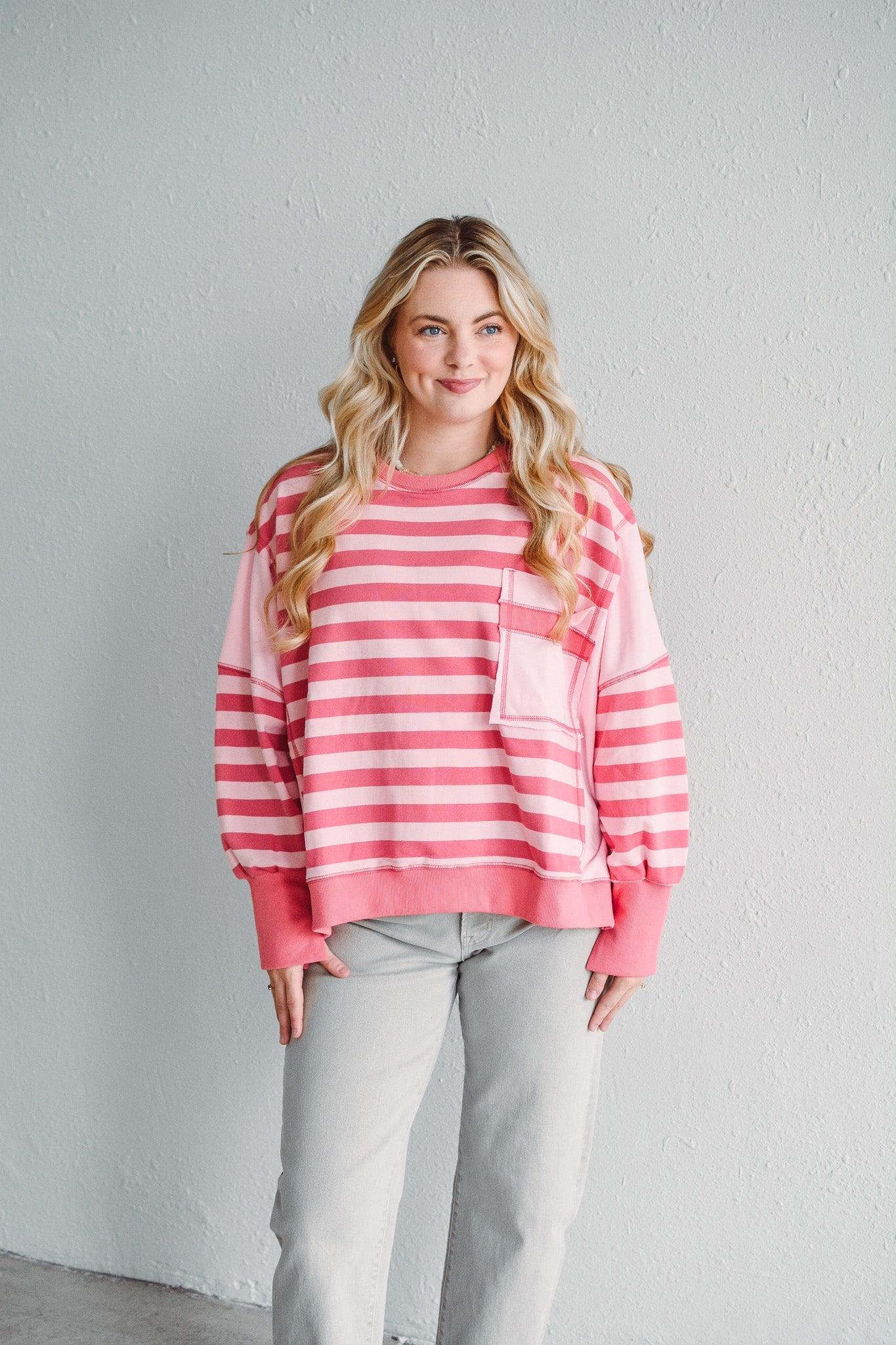 Hadley Pink Stripe Pullover