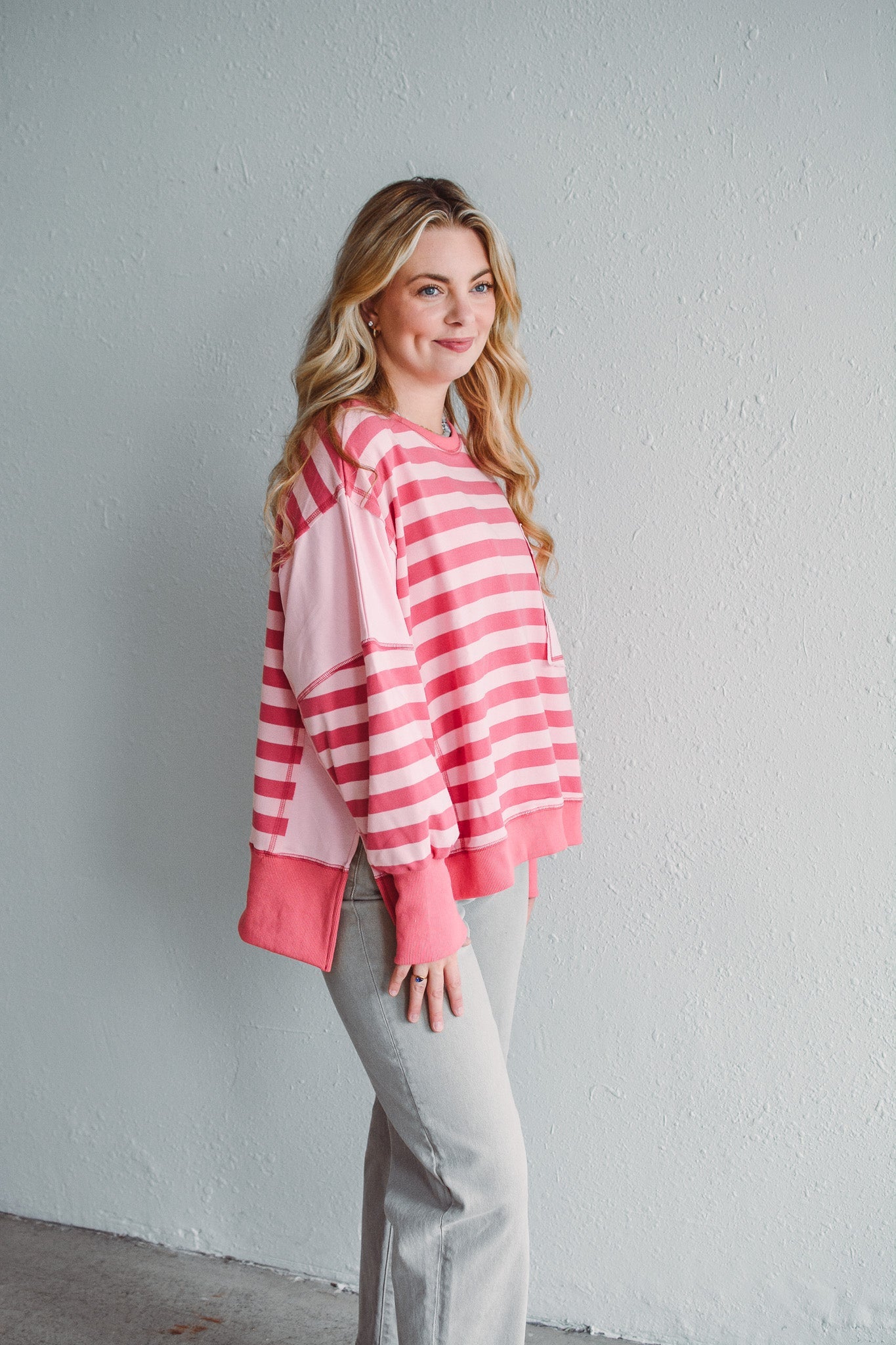 Hadley Pink Stripe Pullover