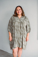 Olive Paisley Dress