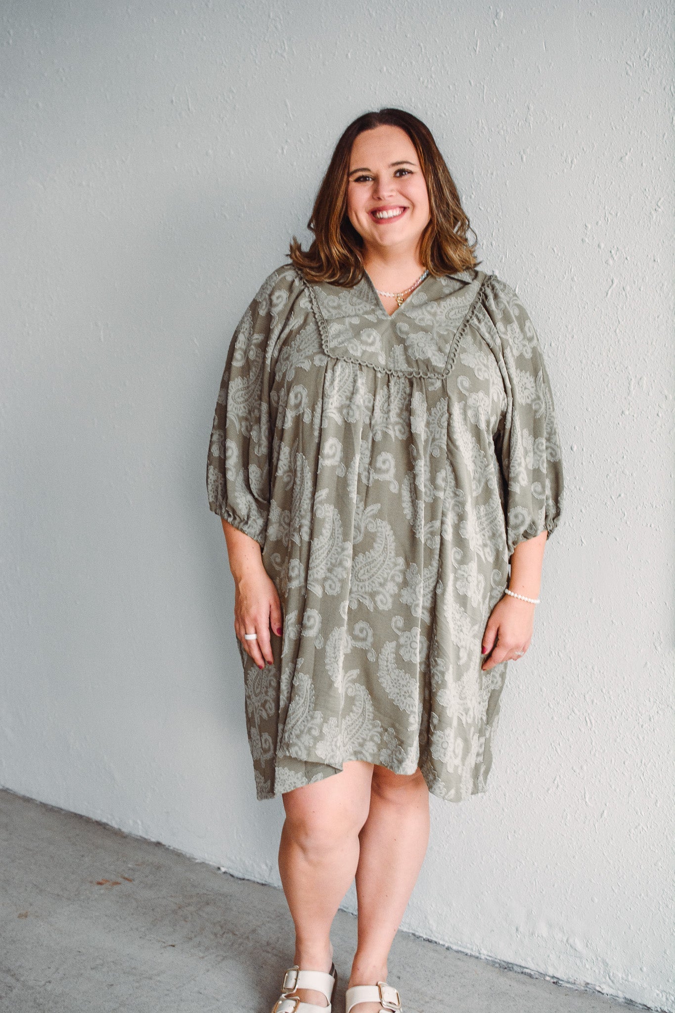 Olive Paisley Dress