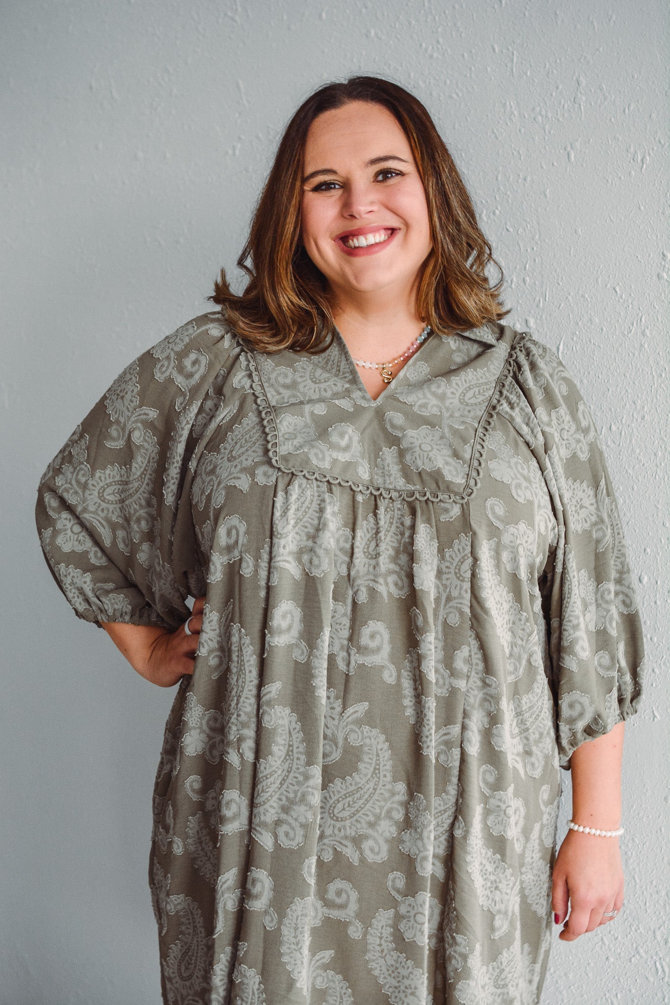 Olive Paisley Dress