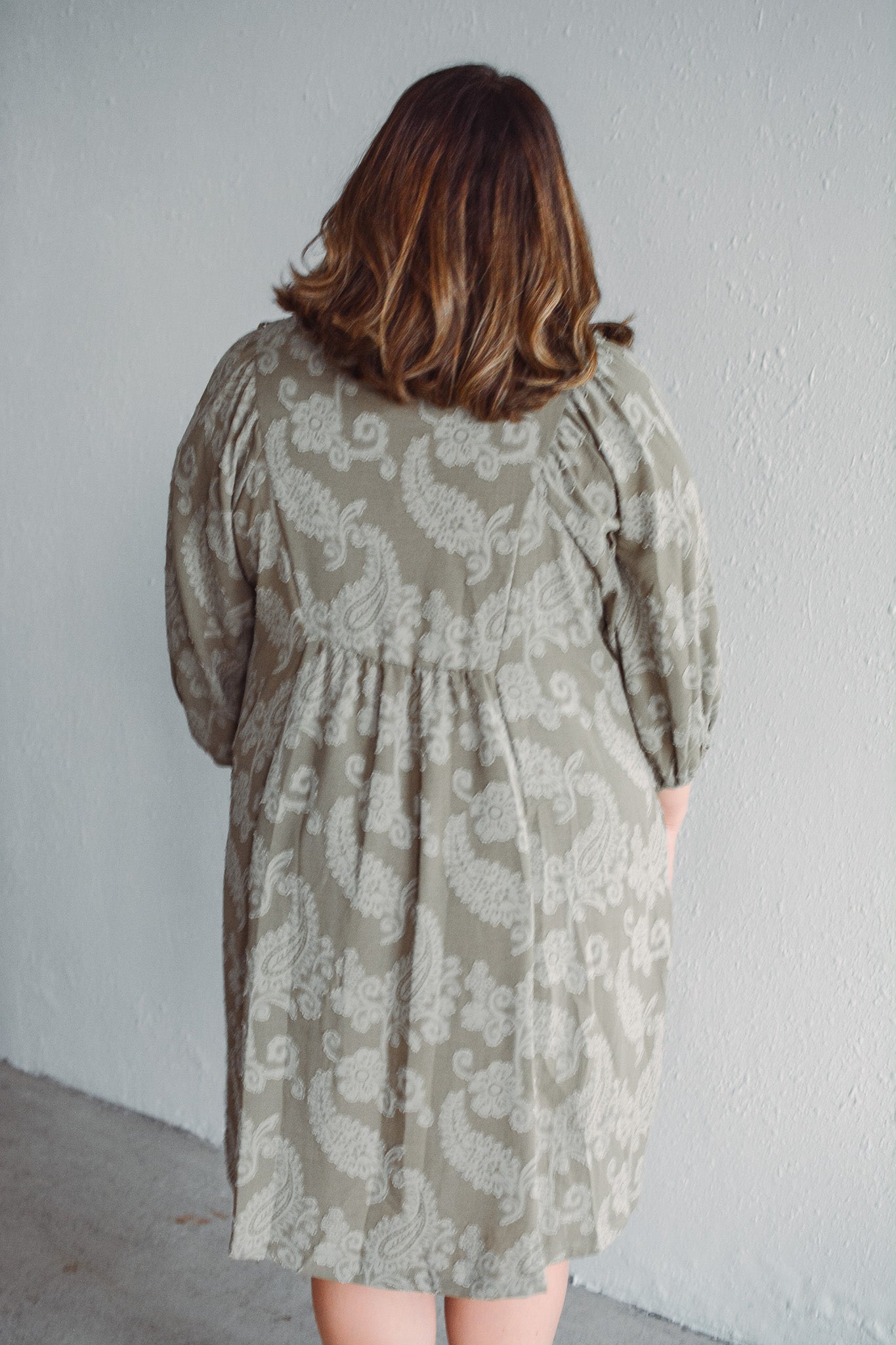 Olive Paisley Dress