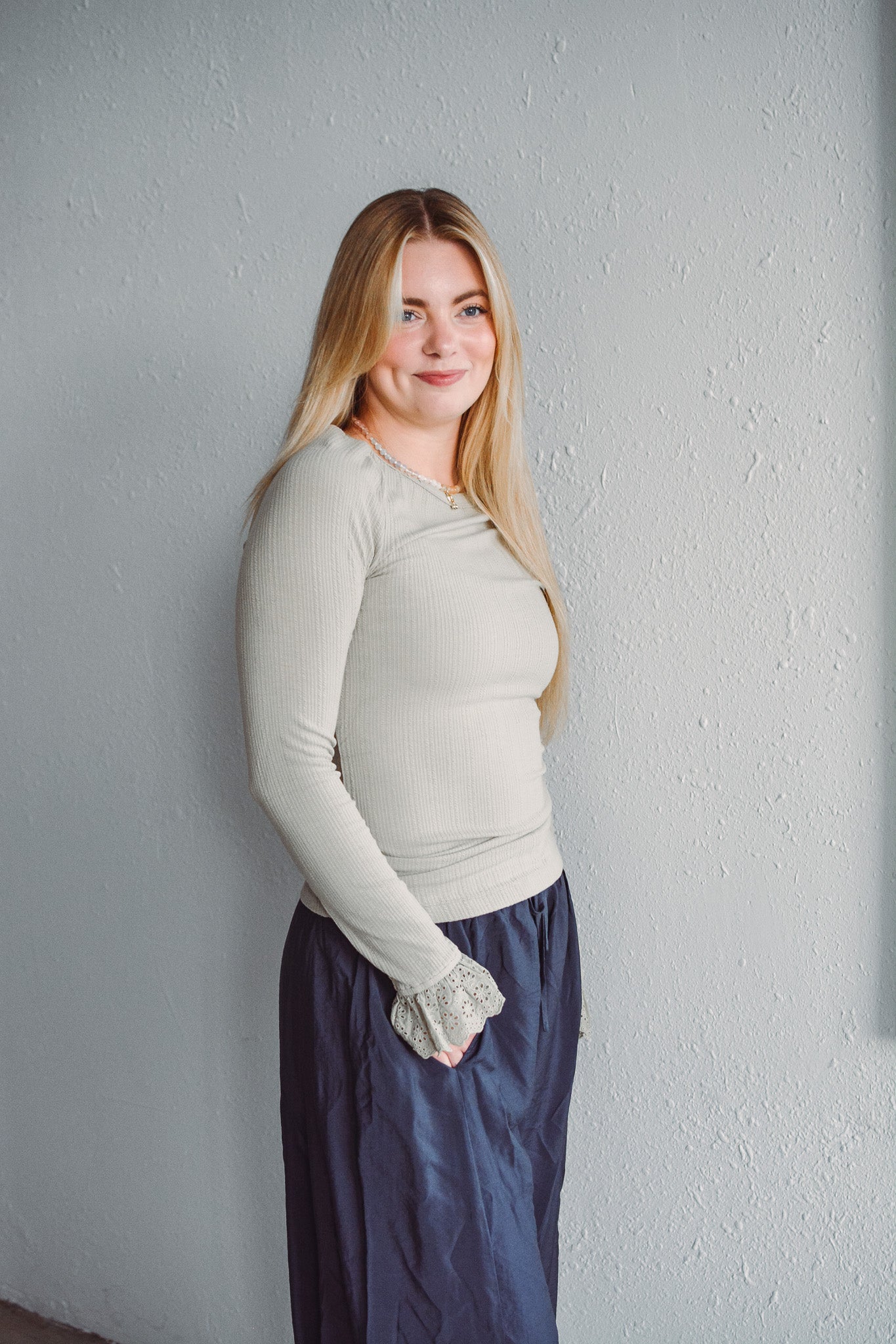 Sage Textured Knit Top