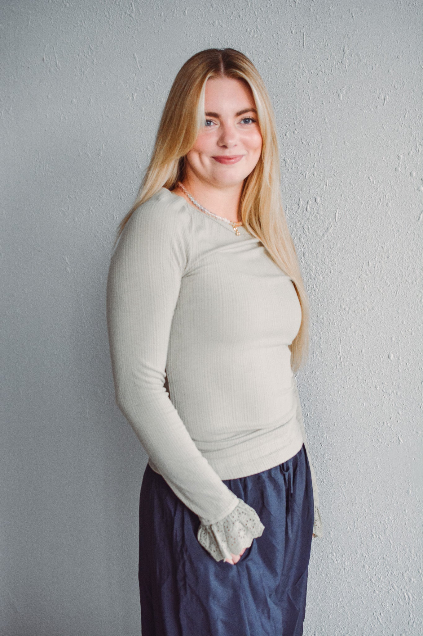 Sage Textured Knit Top