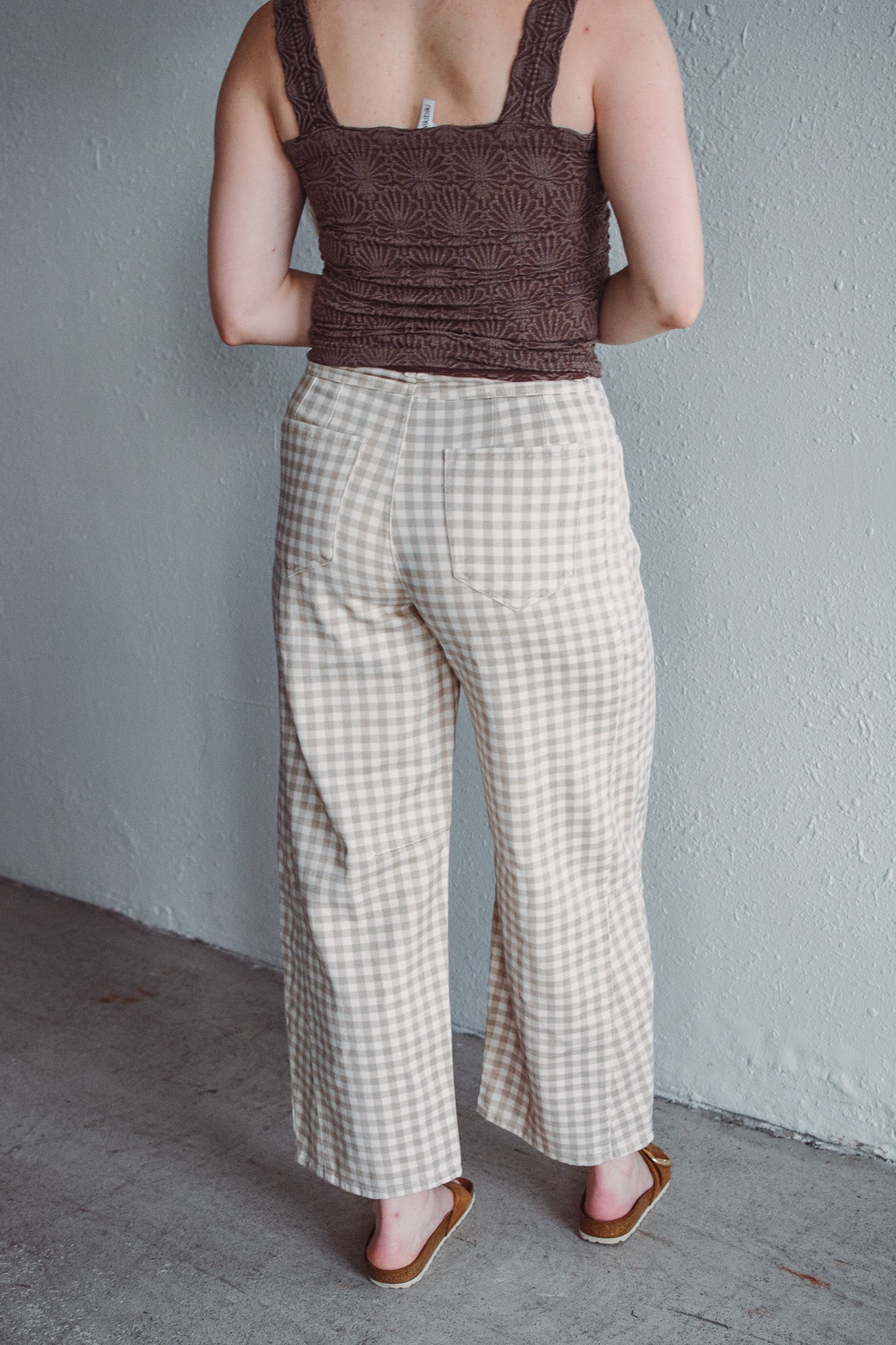 Football Gingham Barrel Pant