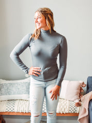 Grey Mock Top