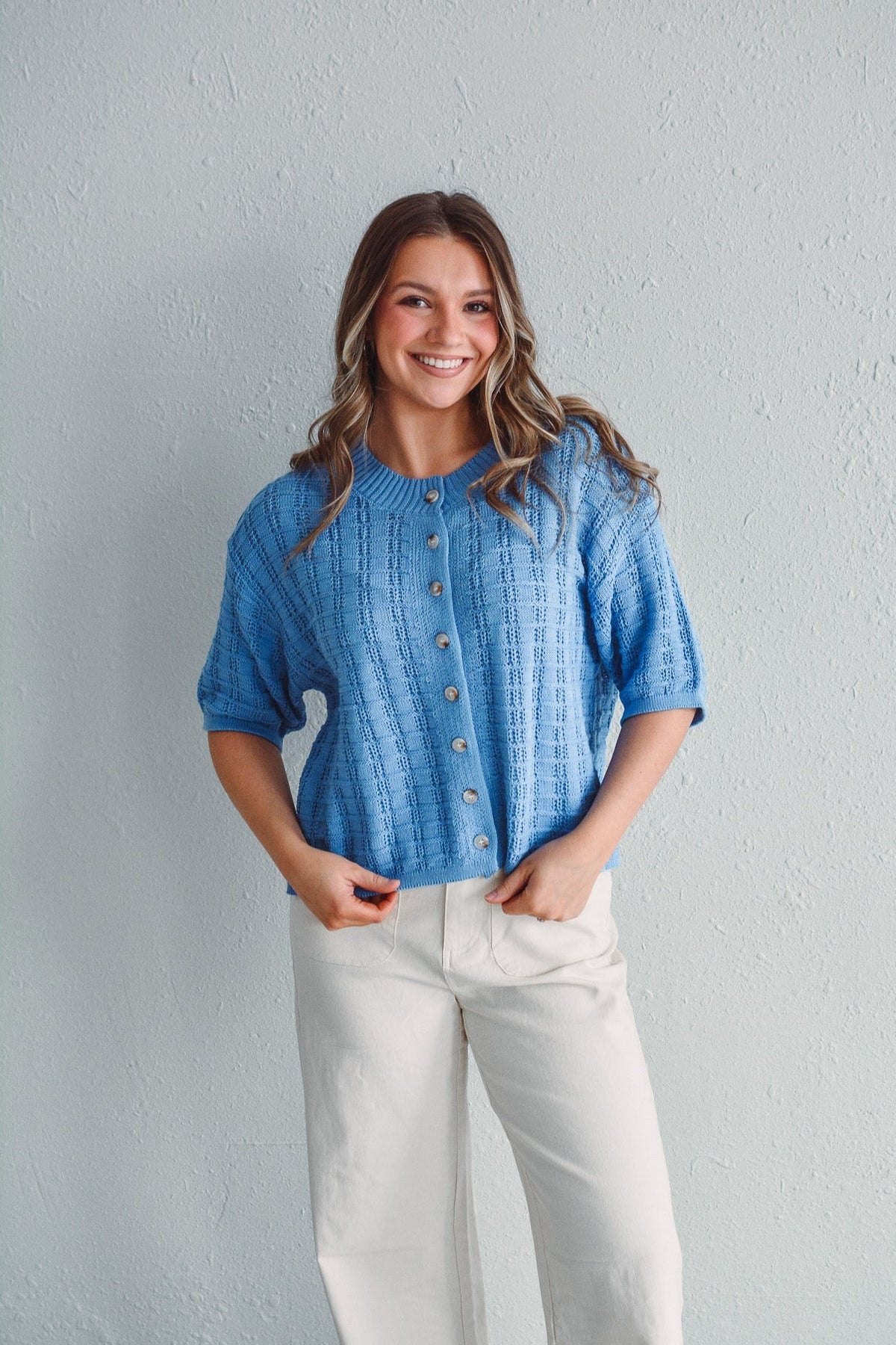 Hannah Blue Button Up