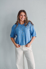 Hannah Blue Button Up