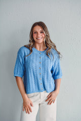 Hannah Blue Button Up