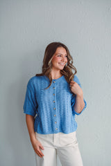 Hannah Blue Button Up