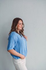 Hannah Blue Button Up