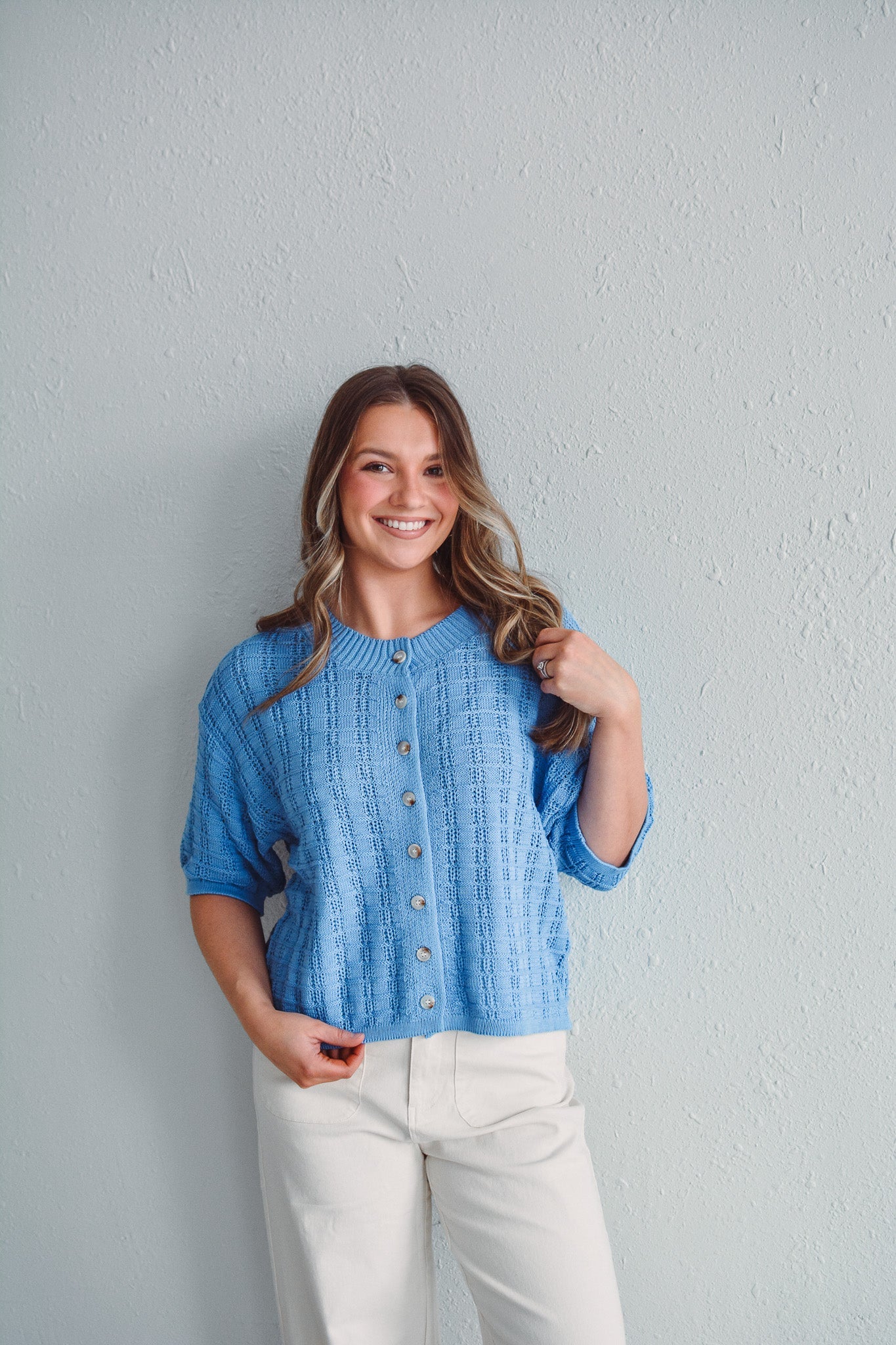 Hannah Blue Button Up