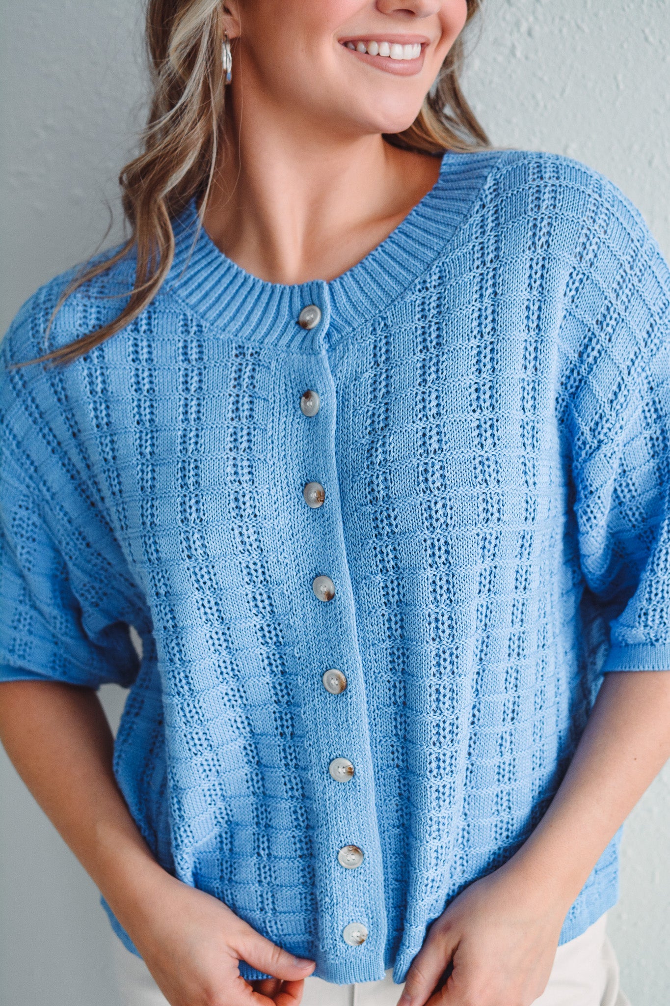 Hannah Blue Button Up