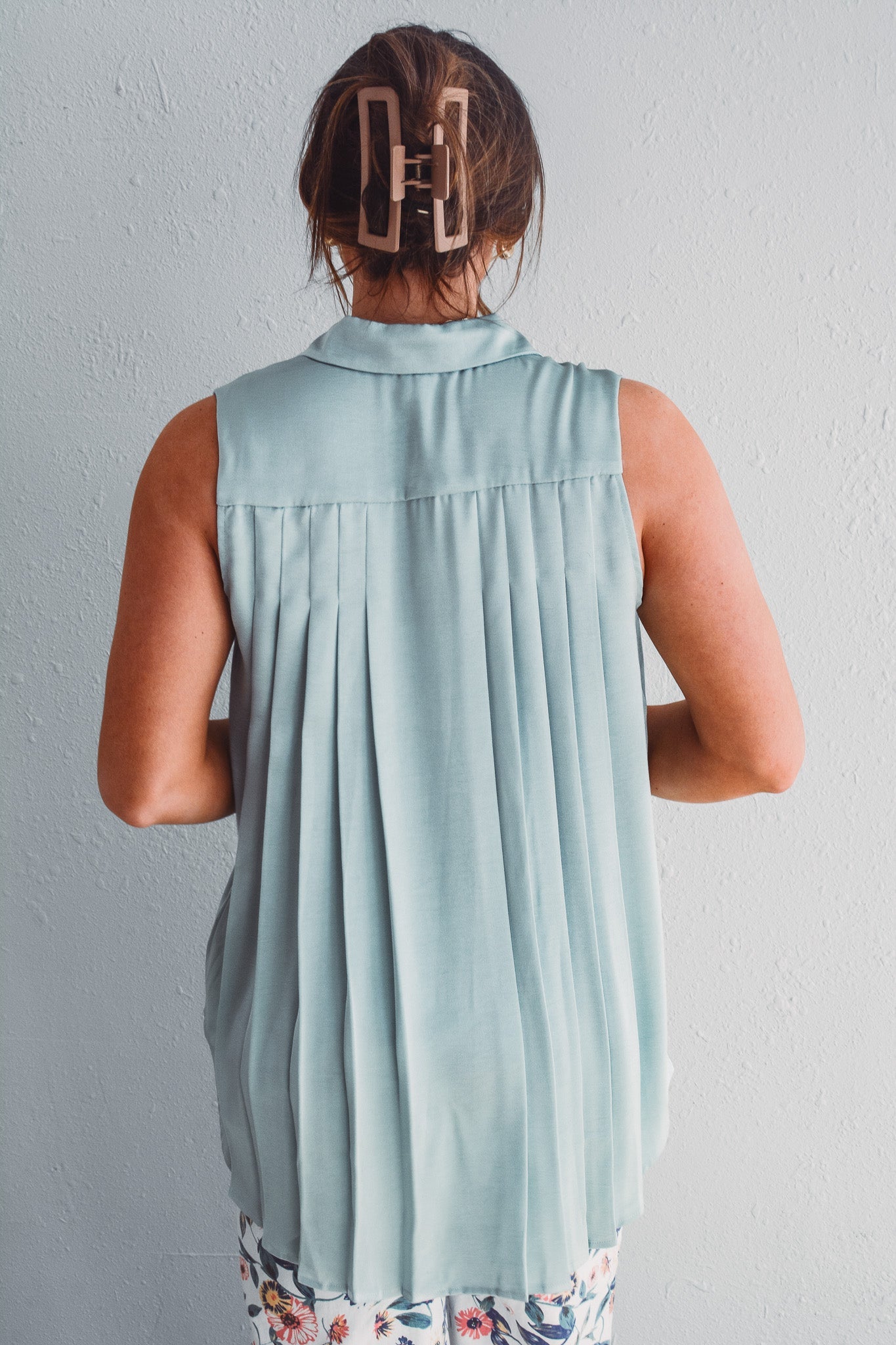 Mist Pleated Blouse