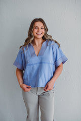 Periwinkle Hooded Pullover