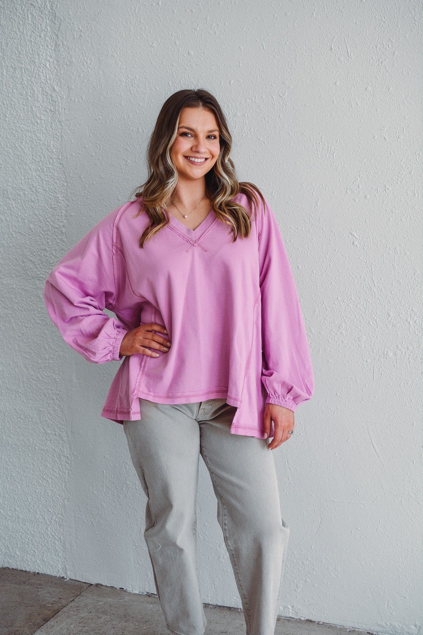 Pink Oversized Pullover