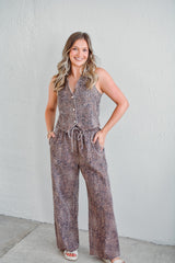 Lila Leopard Twill Pants