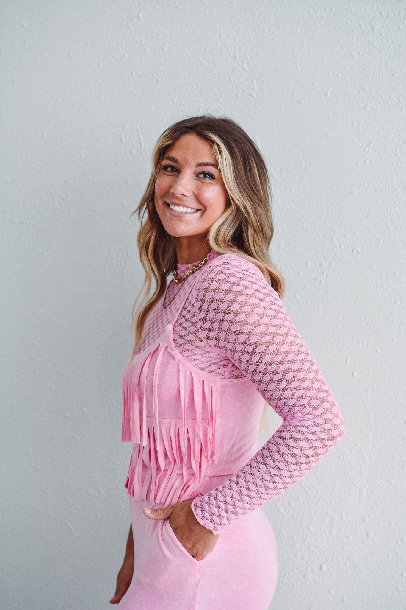 Party in Pink Jumpsuit