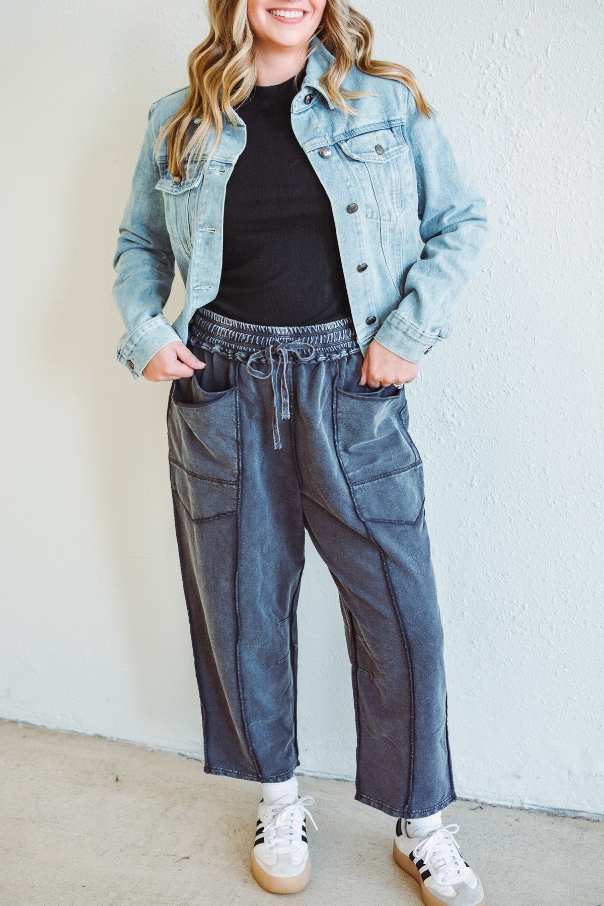 Mineral Black Barrel Pants